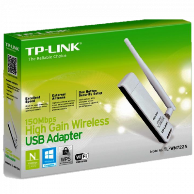 Placa USB Wifi TL-WN722N P.RedW USB 150Mbps (LN) ConAnt