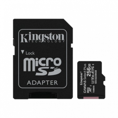Tarjeta  MicroSD KINGSTON 256GB c/Adap Clase 10 UHS-I (U1) 1