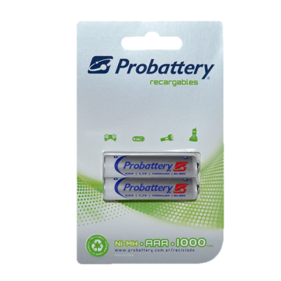 Pila Recargable AAA 1000mAh Blister x 2 PRNH-AAA100-BLX2 PRO