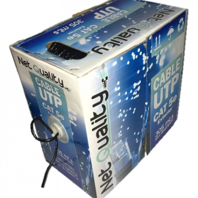 CABLE UTP NET QUALITY CAT 5E EXTERIOR NEGRO 2 PARES VAINA SI