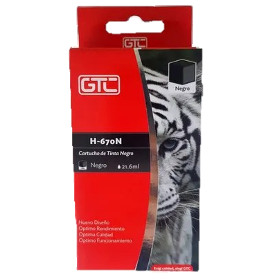 CARTUCHO HP GTC 670 NEGRO