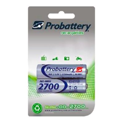 Pila Recargable  AA 2700mAh Blister x 2 PRNH-AA2700-BLX2 PRO