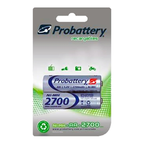 Pila Recargable AA 2700mAh Blister x 2 PRNH-AA2700-BLX2 PRO