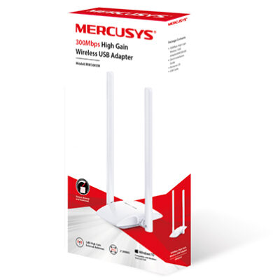 Placa USB MW300UH Nano P.RedW USB Mercusys 300Mbps 2 Antenas