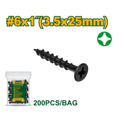 Tornillo drywall 6x1 Paso grueso - Phillips - X200 Jadever J