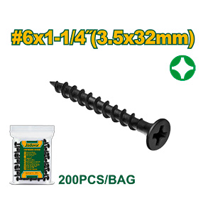 Tornillo drywall 6x1-1/4'' Paso grueso - Phillips - X200 Ja