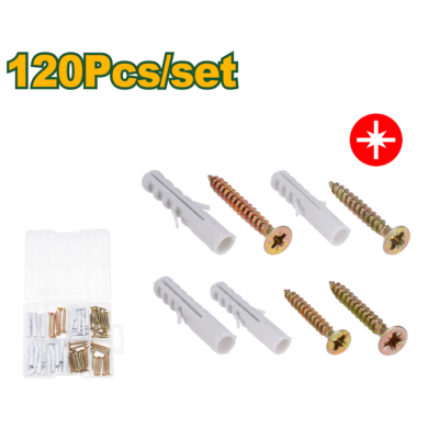 Kit de tornillos fix punta aguja con tarugos de 120 piezas J