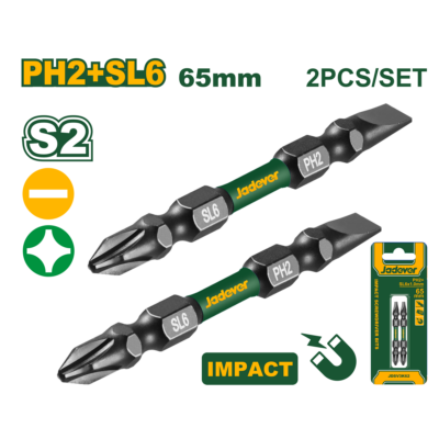 Puntas de destornillador de impacto doble - (PH2 + SL6 x 1)
