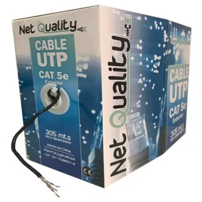 Bobina Cable UTP CAT5e Net Quality Exterior Negro X305mts
