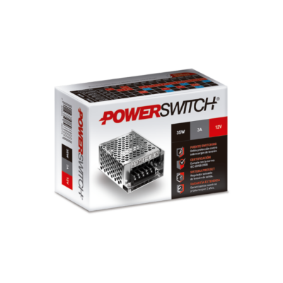 Fuente POWERSWITCH 12V 3A 35W- Gabinete Metalico IP20 S-35W-