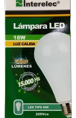 Lampara Led A60 18W Interelec L/Calida E27