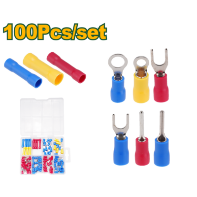 Kit de terminales preaislados de 100 piezas - PVC + lat?n +