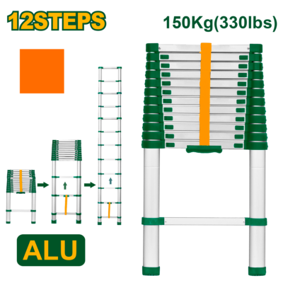 Escalera telesc?pica - Escalones: 12 - Aluminio JDLD5H12