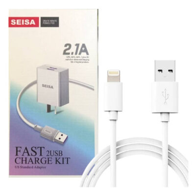 Cargador Celular Seisa 2.1A Carga Rapida 2USB C/Cable USB -