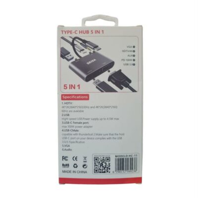 Adaptador Hub Multifuncion Tipo C A HDMI+VGA+USB3.0+PD(100 )