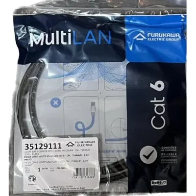 PATCH CORD CAT 6 FURUKAWA UTP 1 M NEGRO (35129110)