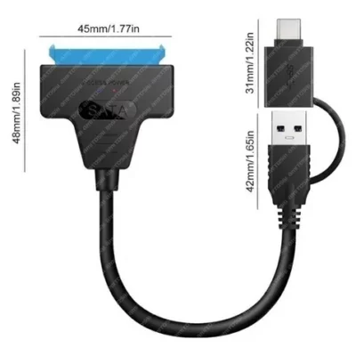 Conversor USB 3.0 y C Para Discos  SATA 2.5 CB371