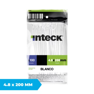 Precinto De Nylon 4.8Mm X 200Mm - Blanco
 X 100 Unidades PN4