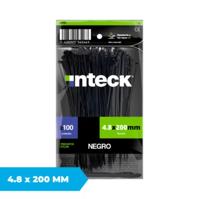 Precinto De Nylon 4.8Mm X 200Mm - Negro X 100 Unidades PN48-
