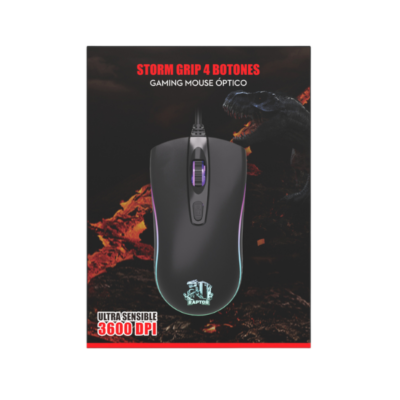 Mouse Gamer Raptor Storm Grip 4 botones 3600dpi 7 colores