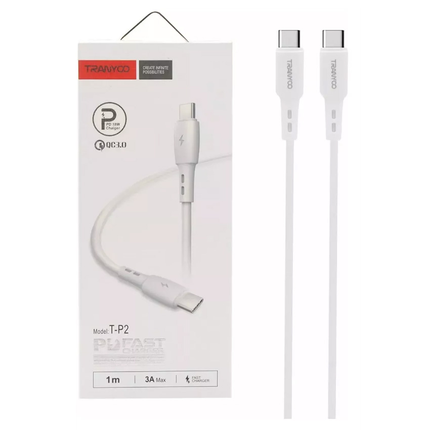 Cable Celular Tipo C A Tipo C Tranyoo T-P2 65w 1mts - Imagen 2