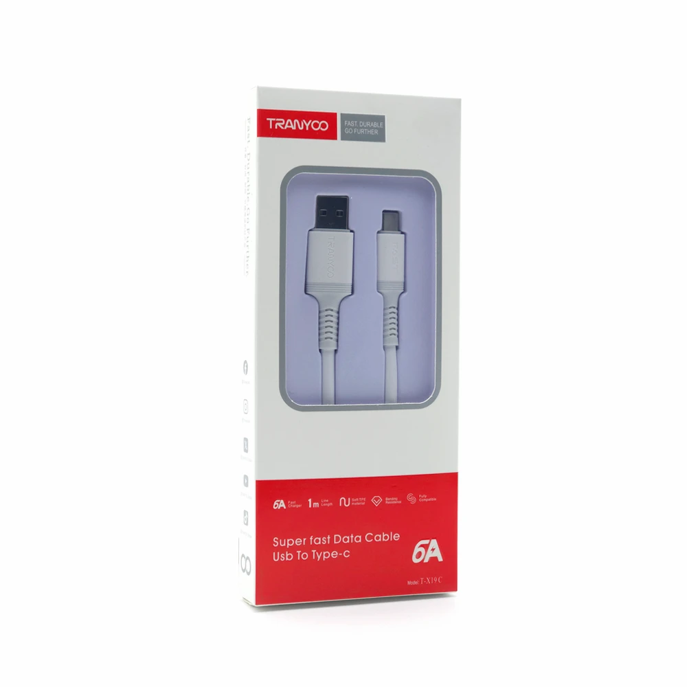 Cable Celular Tipo C 6A Carga Rapida Tranyoo T-X19C