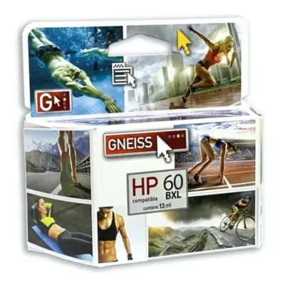 Cartucho Hp Gneiss HP 60 N XL Negro HP60N