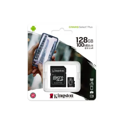 Tarjeta  MicroSD KINGSTON 128GB c/Adap Clase 10 UHS-I (U1) 1