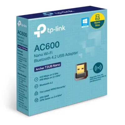 Placa USB TP-LINK WiFi+Bluetooth  Archer T2UB Nano AC600 Dua