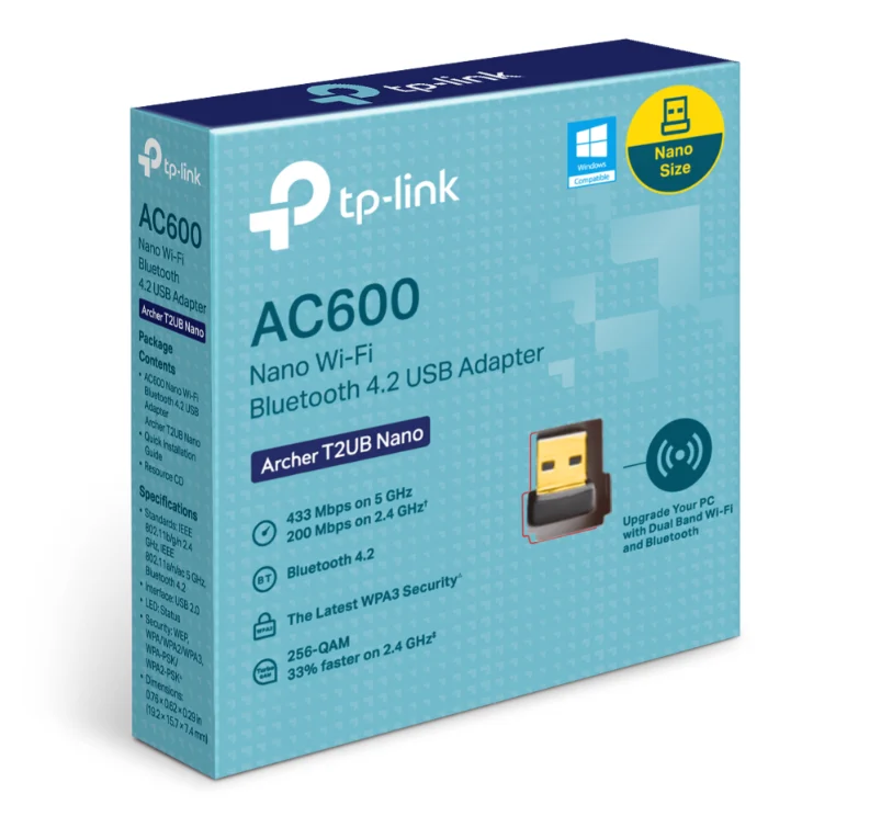 Placa USB TP-LINK WiFi+Bluetooth Archer T2UB Nano AC600 Dua