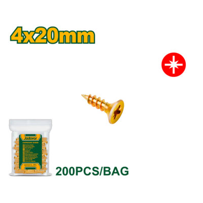 Tornillo Fix Madera Punta Aguja 4x20mm X200 Uni Jadever JDXS