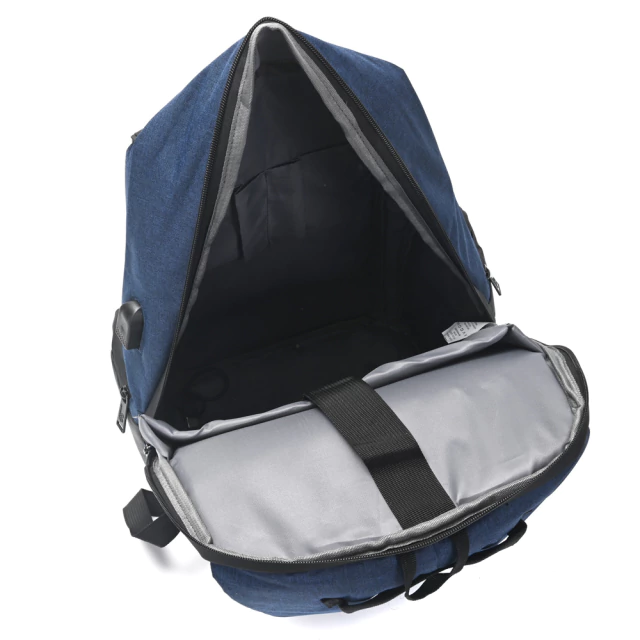Mochila Porta Notebook Wanderlust Antirobo Urbana Azul - Neg - Imagen 3