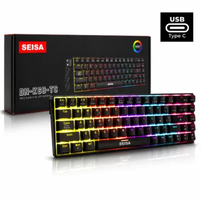 Teclado Gamer Seisa 68 Mecanico Retroiluminado RGB DN-K68-TC