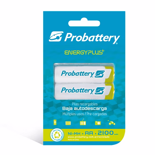 Pila Recargable AA 2100mAh Blister x 2 PRNB-AA2100-BLX2 PROBATTERY