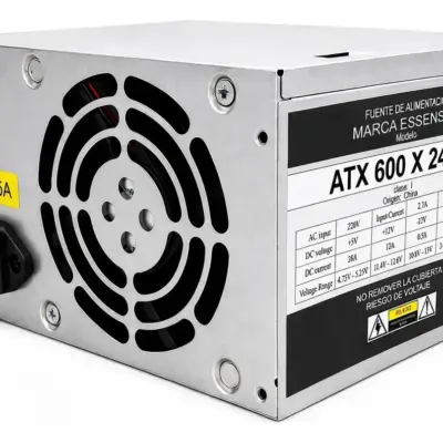 Fuente PC Essenses 600W 24P 2S c/Cooler 8cm y Cable