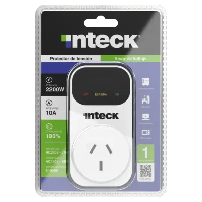 Protector De Tension Inteck  10A 220V Regulable Con Display